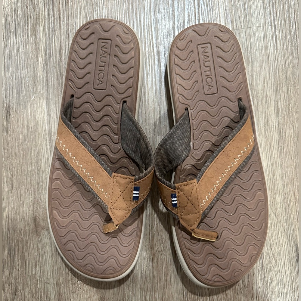 Nautica Men's Tan and Brown Sandals